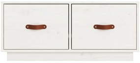 Móvel de TV 80x34x35 cm madeira de pinho maciça branco