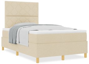 Cama Box com Colchão Creme 120x200 cm Tecido