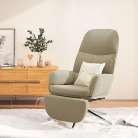 3097383 vidaXL Cadeira de descanso c/ apoio para pés camurça art. cinza-claro