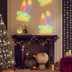 vidaXL Figuras de velas de Natal com 144 luzes LED 3 pcs 70x42 cm