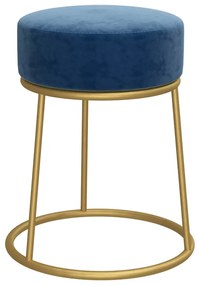 Banqueta redonda veludo azul