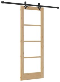 Porta Deslizante vidaXL com Conjunto de Hardware 'ORKDAL'Madeira Sólid