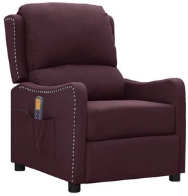 vidaXL Poltrona de massagens tecido roxo