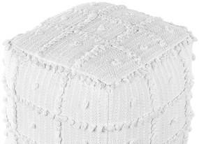 Pufe em algodão branco 40 x 40 x 40 cm HARNAI Beliani