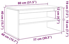 Móvel de TV 80x40x40 cm contraplacado branco