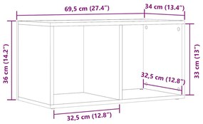 LP Banco sapateira 69,5x34x36cm derivados madeira madeira velha