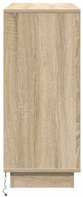 Sideboard vidaXL com LED Carvalho Sonoma 90x32x75 cm em madeira engenh