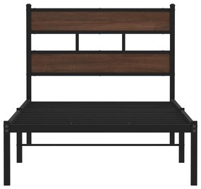 Cama sem colchão com cabeceira 75x190 cm carvalho castanho