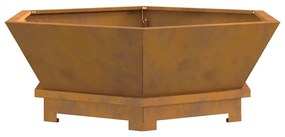 Fogueira Hexagonal vidaXL 75x75x28 cm em Aço Envelhecido