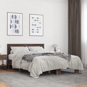 vidaXL Estrutura de cama 140x190cm derivados madeira/metal