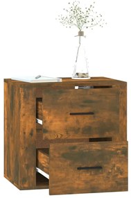 Mesa de cabeceira de parede 50x36x47 cm carvalho fumado