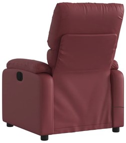 Poltrona massagens reclin. elétrica couro artif. vermelho-tinto