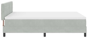 Cama Box Spring com Colchão Cinza Claro 140x200 cm Veludo