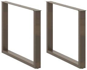 Pés para mesa de jantar em formato de U, 3 peças, aço natural, 100x(72