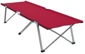 Cama de Lounge Dobrável Vermelha Metal, Tecido Padrão Dobrável