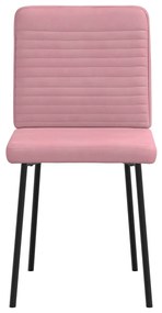 Cadeiras de jantar 4 pcs veludo rosa