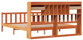 Cama com estante sem colchão 200x200 cm pinho maciço
