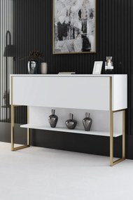 Cômoda Luxe – Dourado e Branco – 120x80x30 cm