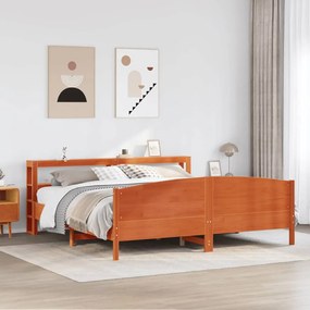 vidaXL Cama sem colchão 180x200 cm pinho maciço castanho-mel