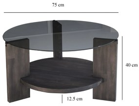 Mesa de Centro Mahal – Antracite/Dark Brown – 75x40x75 cm
