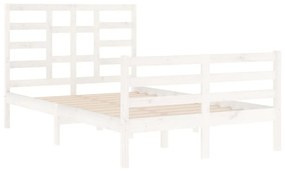 Estrutura de cama 120x200 cm madeira maciça branco