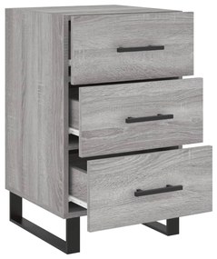 Mesa de cabeceira 40x40x66 cm derivados madeira cinzento sonoma