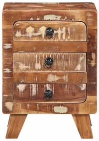 Mesa de cabeceira 37x32x50 cm madeira recuperada maciça