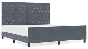 Cama vidaXL Cinza Escuro 180x200 cm Veludo