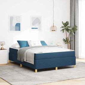 vidaXL Cama Box Outros Azul e Branco 140 x 190 cm tecido