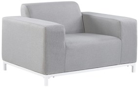 Conjunto de 2 poltronas de jardim cinzento claro e branco ROVIGO Beliani