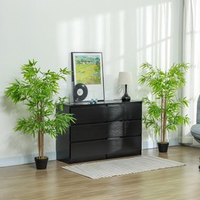 Conjunto de 2 bambus artificiais - Altura 1,5 m 644 folhas densas e realistas - Vaso incluído Preto com líquen verde