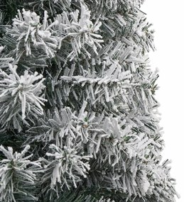 Árvore de Natal fina c/ suporte e flocos de neve 270 cm PVC
