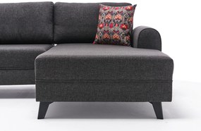 Sofá-Cama de Canto Belen – Antracite – 300x78x202 cm