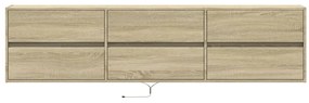 Móvel de parede p/ TV c/ luzes LED 180x31x45 cm carvalho sonoma