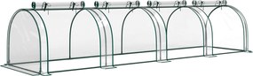 Outsunny Estufa para Jardim Estufa Pequena para Cultivo de Plantas com 4 Janelas 395x100x80 cm Transparente e Verde | Aosom Portugal