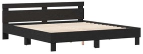 Estrutura da Cama com cabeceira Carvalho Preto 180 x 200 cm