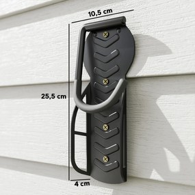Conjunto de Suportes de Parede para Bicicletas com 4 Peças Gancho Dobrável 25,5x10,5x4 cm Preto