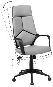 Cadeira de escritório em tecido preto e cinzenta DELIGHT Beliani