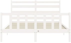 Cama sem colchão 160x200 cm madeira de pinho maciça branco