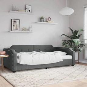 Sofá-cama 90x190 cm tecido cinzento-escuro