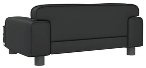 Sofá infantil 70x45x30 cm couro artificial preto