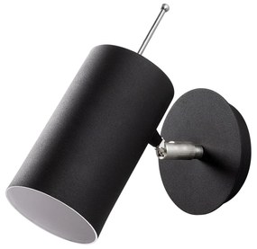 Candeeiro de Parede Kem – Preto/Níquel – 9 x 22 cm