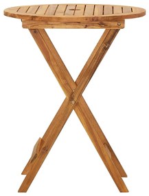 3 pcs conjunto jantar dobrável p/ jardim madeira acácia maciça