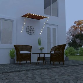 vidaXL Toldo retrátil com LED 150x150 cm laranja e castanho