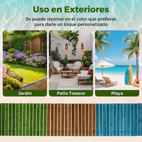Caminho de jardim em madeira de abeto, enrolável, 367 x 55 x 15 cm, superfície antiderrapante para quintal, terraço e ambientes cor castanho