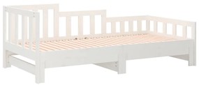 Estrutura sofá-cama de puxar 2x(90x190) cm pinho maciço branco