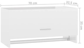 Roupeiro 70x32,5x35 cm derivados de madeira branco brilhante