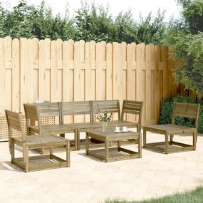 5 pcs conjunto de sofás para jardim madeira de pinho impregnada