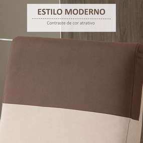 HOMCOM Poltrona Relax Reclinável até 145° Estofada em Poliéster com Apoio para os Pés Retrátil Carga Máxima 120kg para Sala de Estar Escritório Dormitório 75x89x105cm Marrom e Bege