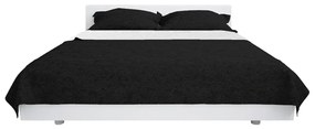 Colcha de dupla face acolchoada 170x210 cm preto e branco